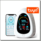 Автономный многофункциональный Tuya Wi-Fi датчик 4 в 1 - HTI-0141-WT углекислый газ (CO2)+влажность+температура+дым Автономный многофункциональный Tuya Wi-Fi датчик 4 в 1 - HTI-0141-WT углекислый газ (CO2)+влажность+температура+дым