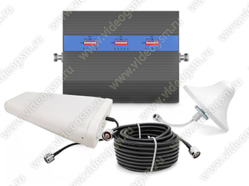 Комплект усилитель сигнала связи и интернета для дачи HDcom GSM+DCS+3G (80GDU-900-1800-2100)